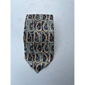 Tino Cosma Mens Silk Tie Blue Paisley Abstract Made‎ in Italy Levy's Nashville